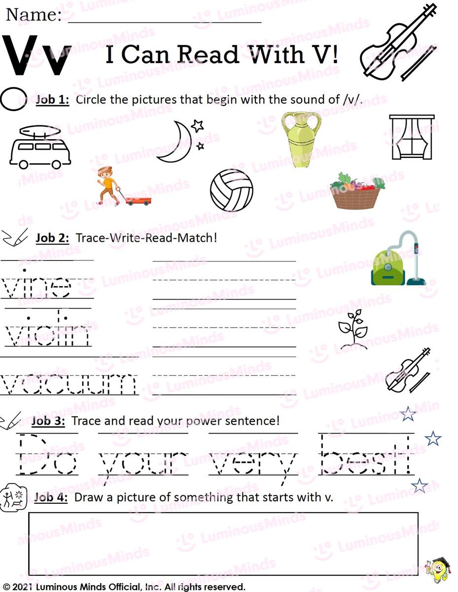 Letter V Worksheets For Preschool Free Printable