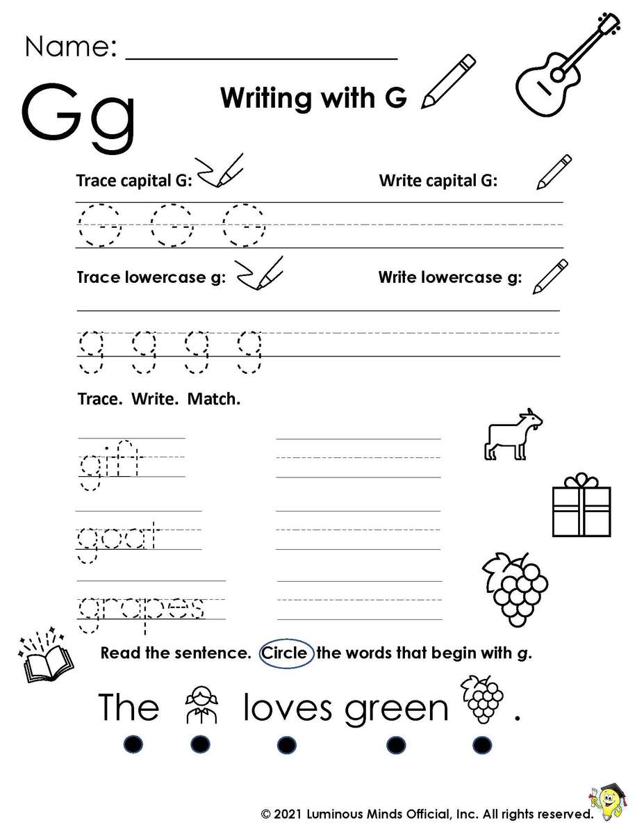 Reading Comprehension Worksheets Writing With G Reading Comprehension Worksheets Writing With G