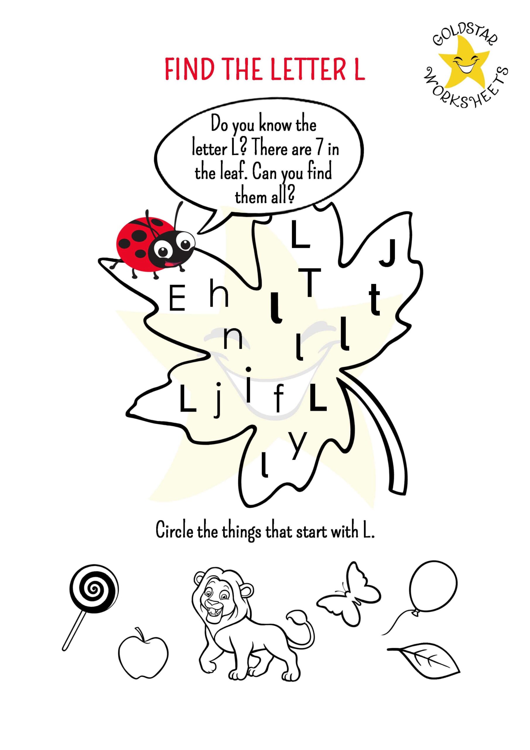 English For Kids Step By Step Letter L Worksheets Flash Cards Coloring Pages