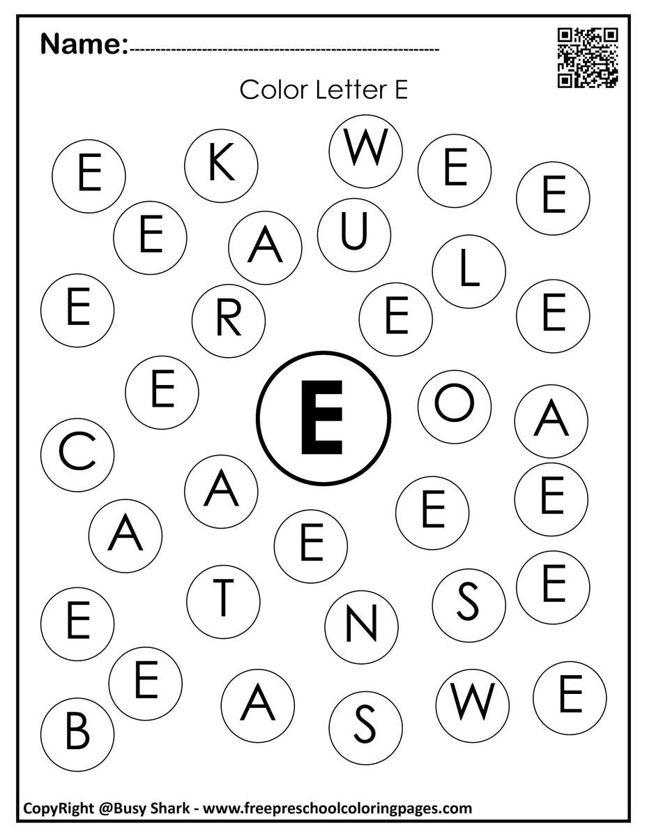 Set Of Letter E Dot Markers Coloring Pages Set Of Letter E Dot Markers Coloring Pages