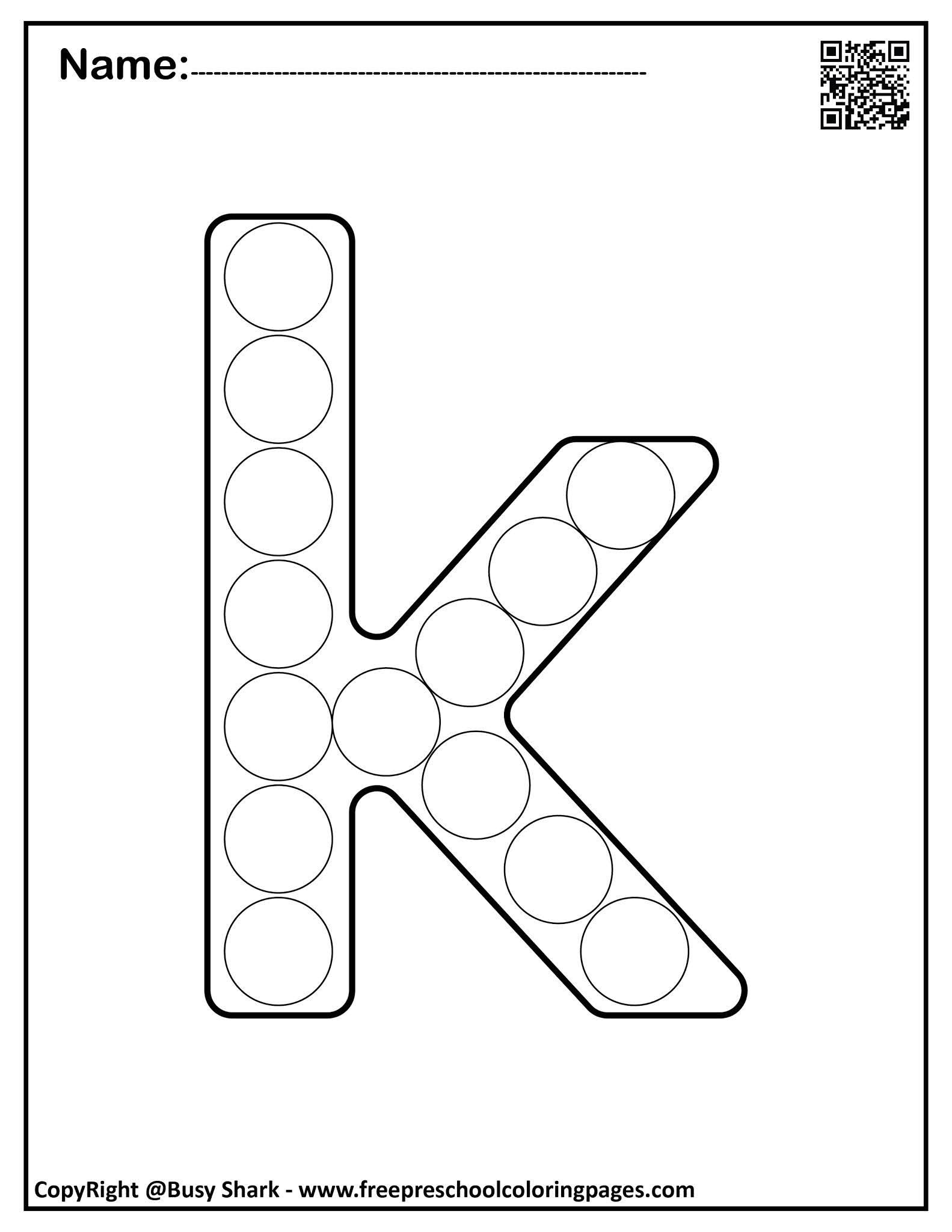 Set Of Letter K Dot Markers Coloring Pages Set Of Letter K Dot Markers Coloring Pages
