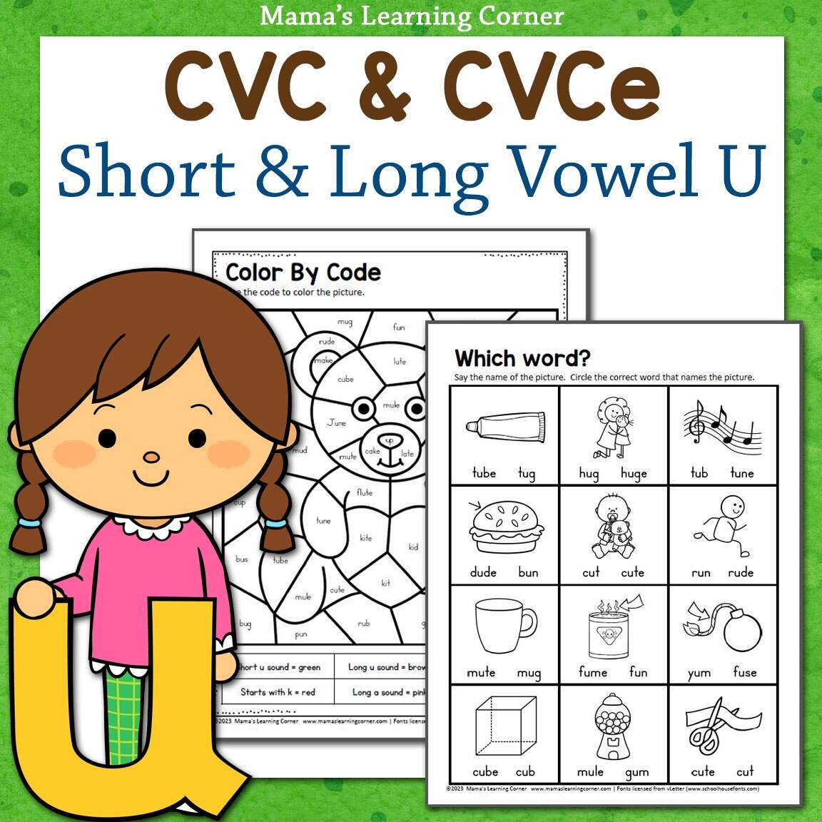 Short U And Long U Worksheet Packet With CVC And CVCe Words Mamas Learning Corner