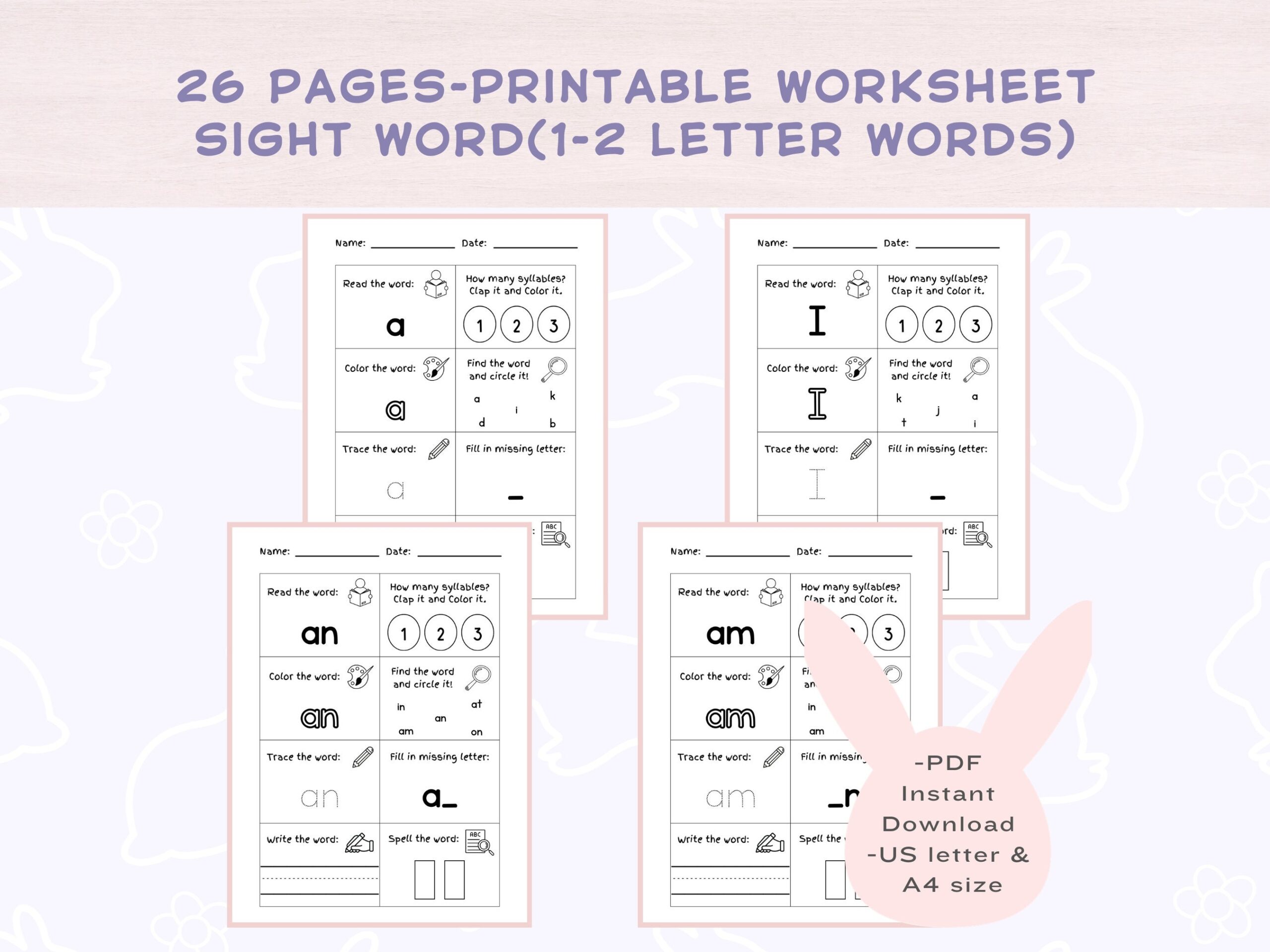 Sight Word Worksheet One Two Letter Handwriting Practice PDF Digital Download Etsy Sight Word Worksheet One Two Letter Handwriting Practice PDF Digital Download Etsy