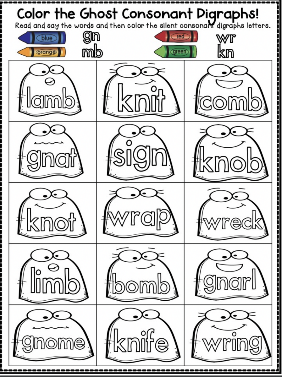 Silent Consonant Digraphs Mb Gn Kn And Wr Word Work No Prep Made By Teachers