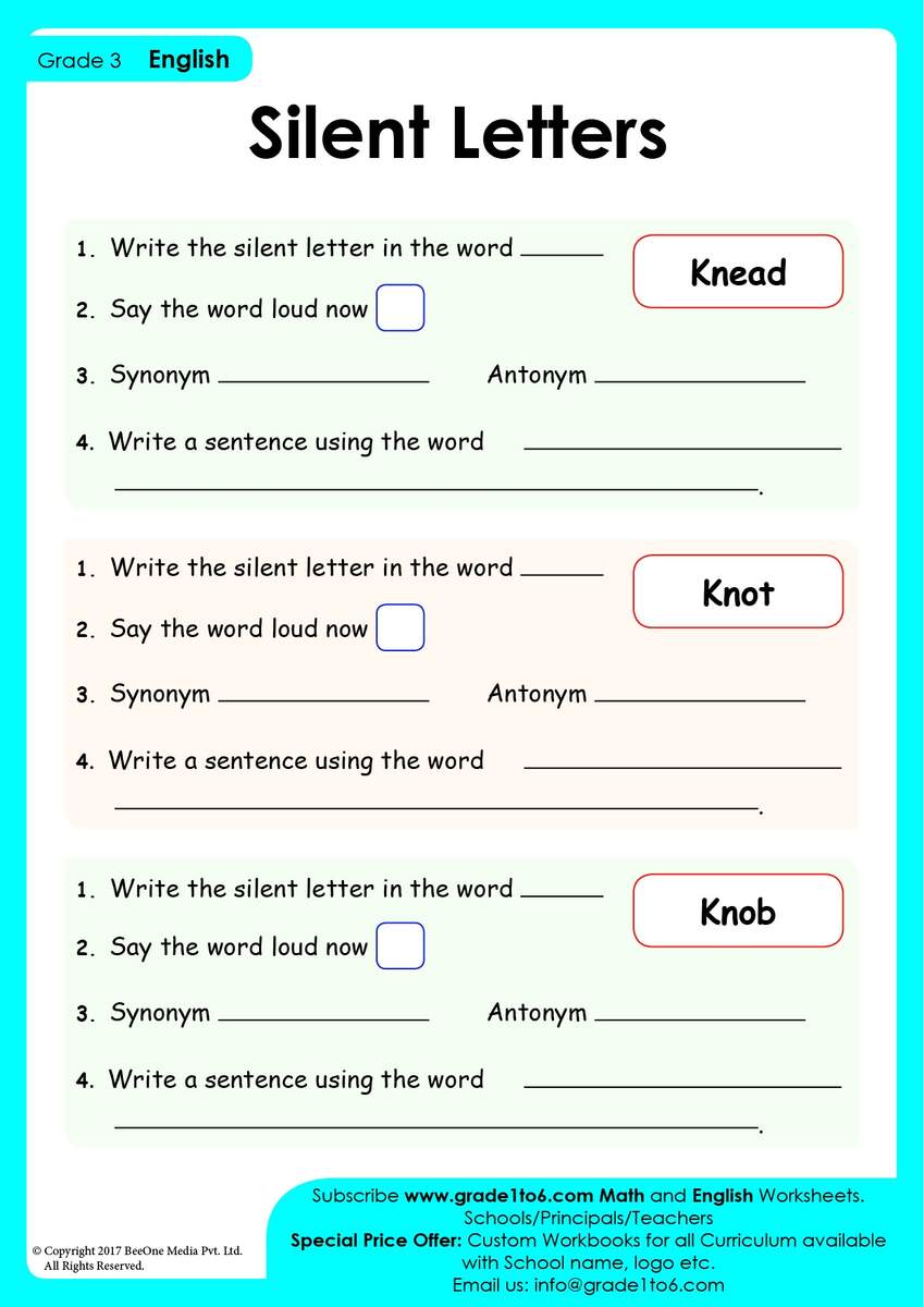 Silent Letters Worksheet Practice And Master Silent Letter Rules Silent Letters Worksheet Practice And Master Silent Letter Rules
