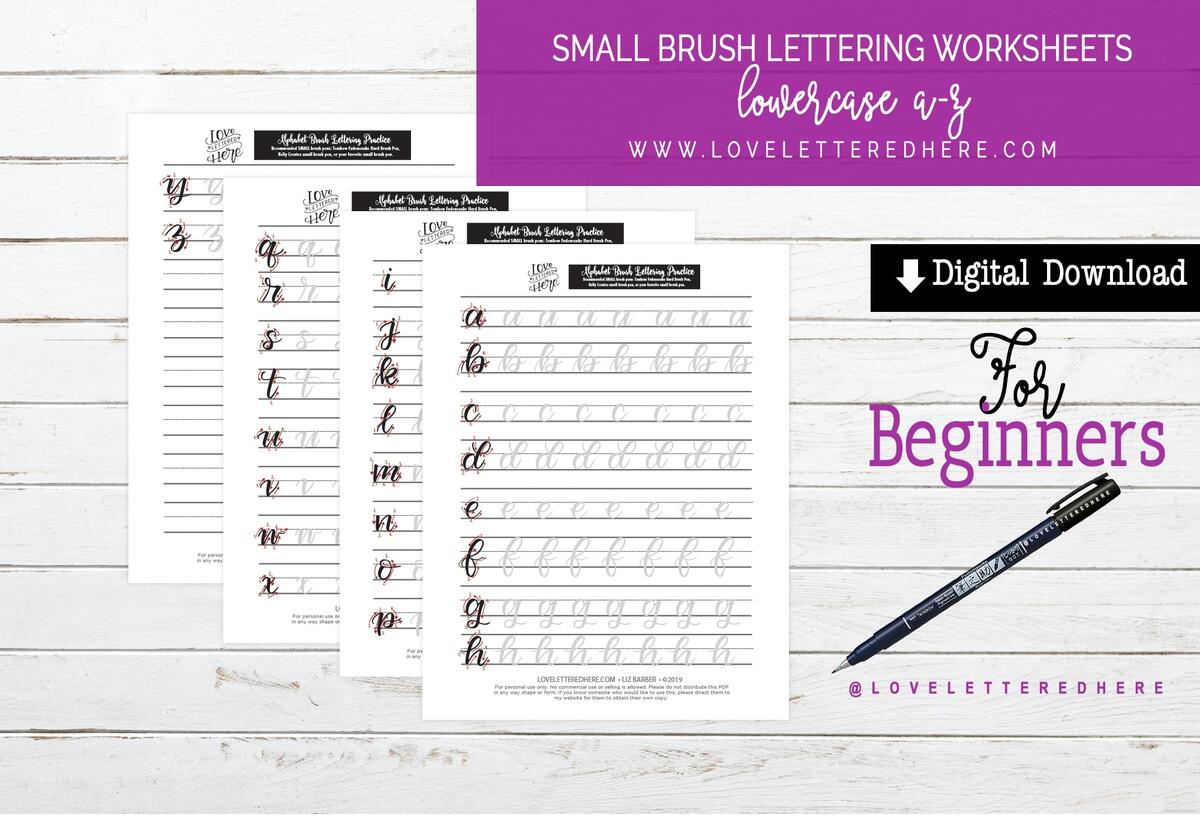Small Brush Lettering Worksheets Love Lettered Here Small Brush Lettering Worksheets Love Lettered Here