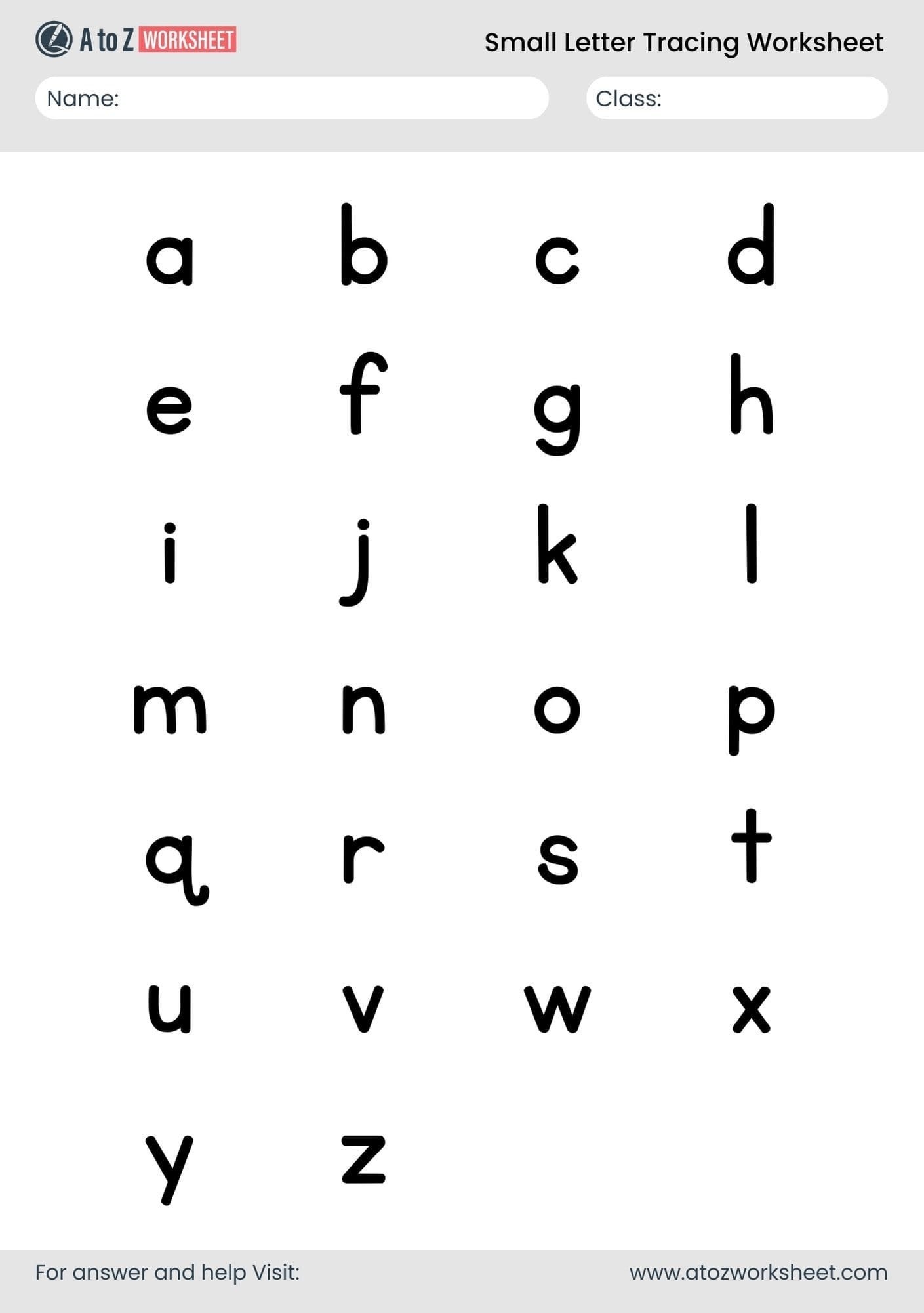 Small Letters A To Z Worksheets And Free PDF A To Z Worksheet Small Letters A To Z Worksheets And Free PDF A To Z Worksheet