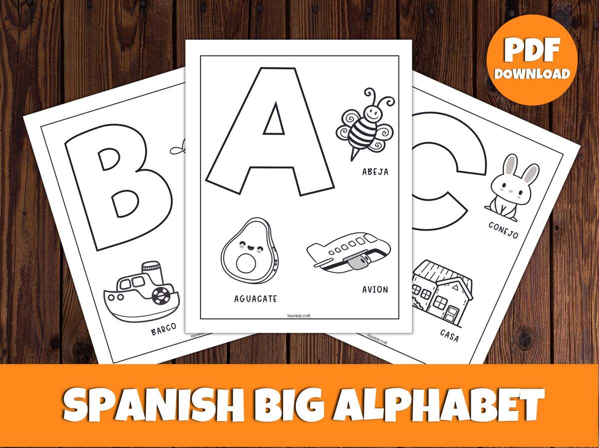 Spanish Big Alphabet Printable Activity A Z Animals Coloring Pages Spanish ABC Coloring Book Coloring Big Letter For Bilingual Kids Etsy Spanish Big Alphabet Printable Activity A Z Animals Coloring Pages Spanish ABC Coloring Book Coloring Big Letter For Bilingual Kids Etsy