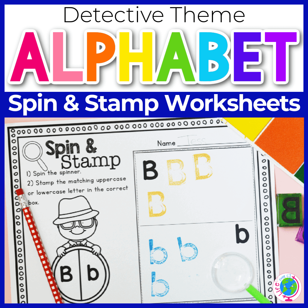 Spin Stamp Detective Alphabet Game Free Printable