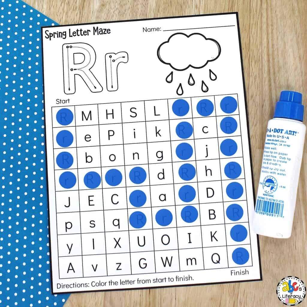 Spring Letter Maze Worksheets Spring Letter Maze Worksheets