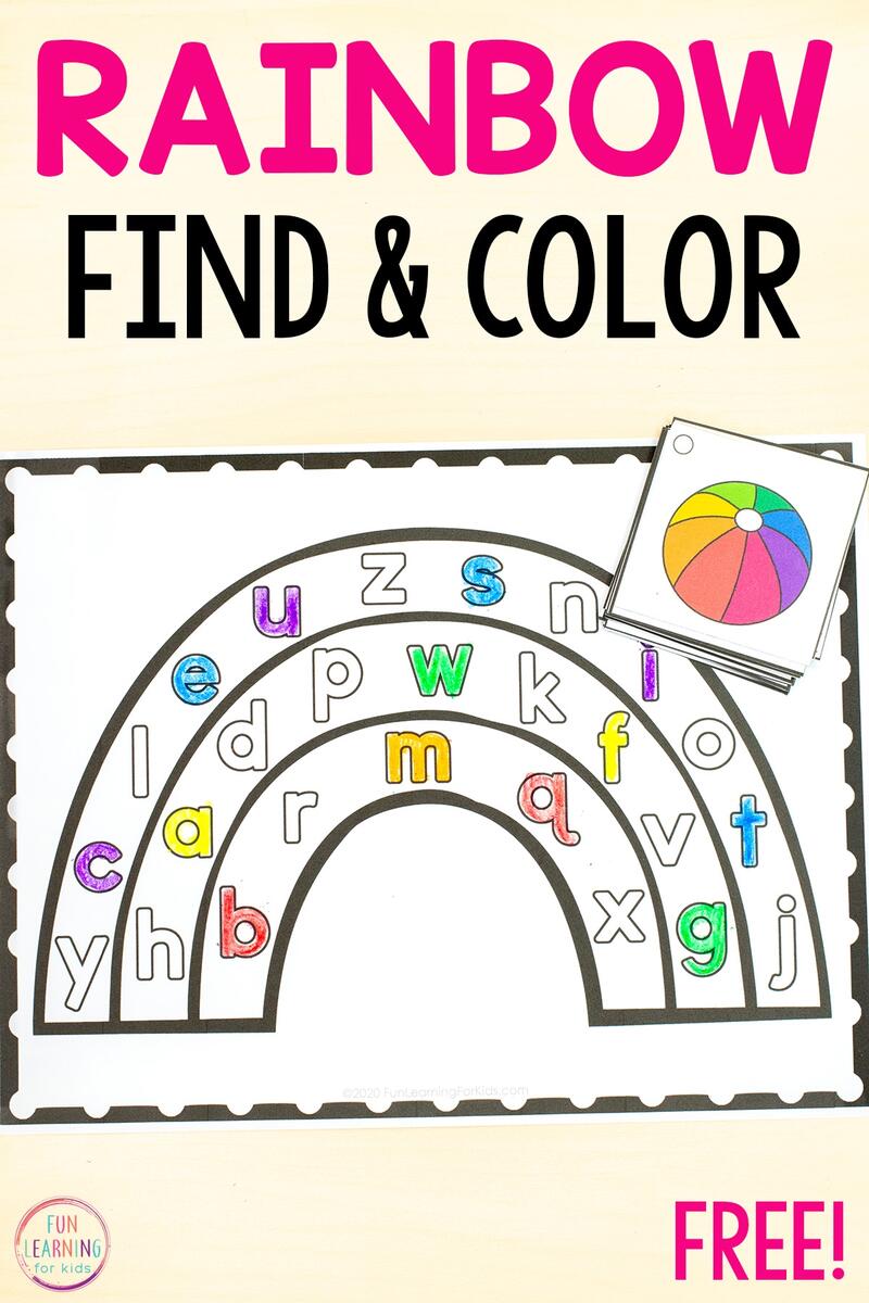 St Patrick S Day Rainbow Find And Color The Letter Sheets Rainbow Find And Color The Number Worksheets