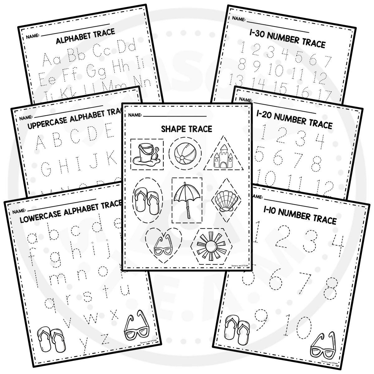 SUMMER Themed Tracing Worksheets For Preschool Alphabet Numbers Shapes Made By Teachers