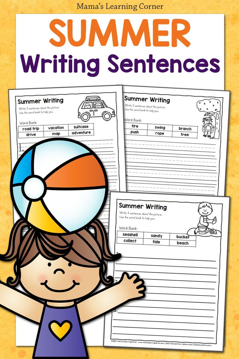 Summer Writing Sentences Worksheets Mamas Learning Corner