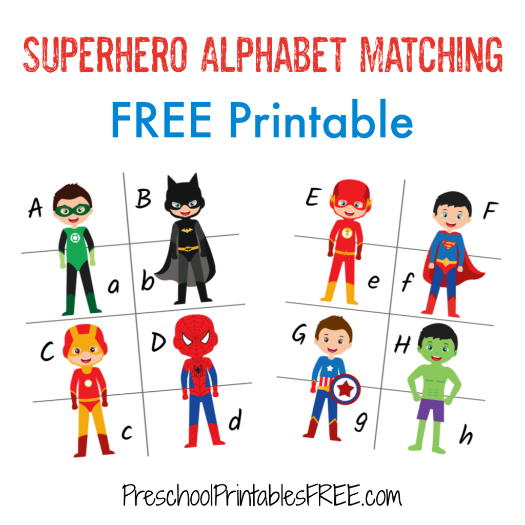 Superhero Alphabet Printables free Free Preschool Printables