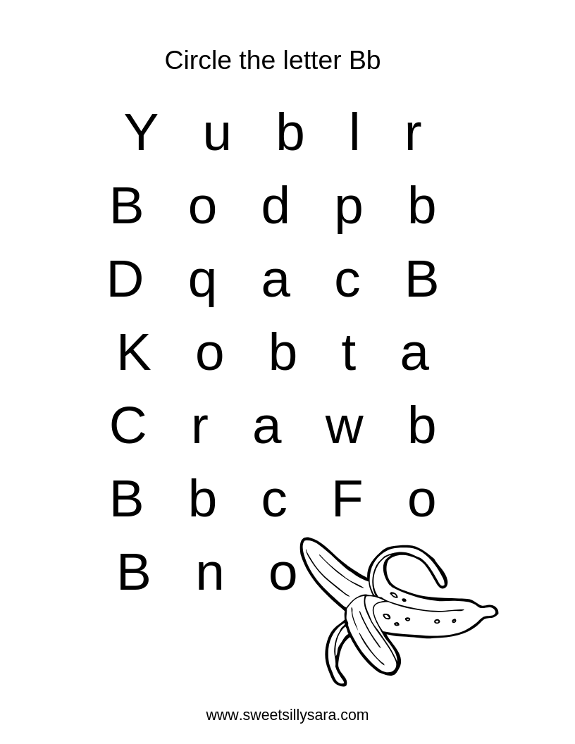 Sweet Silly Sara Letter B Worksheet For Preschoolers Sweet Silly Sara Letter B Worksheet For Preschoolers
