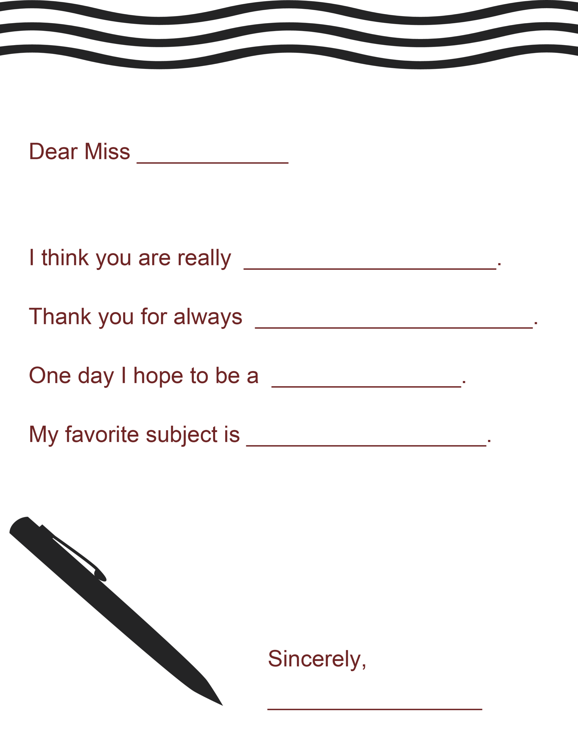 Teacher Appreciation Gift A Letter To Your Teacher Printable Teacher Appreciation Gift A Letter To Your Teacher Printable