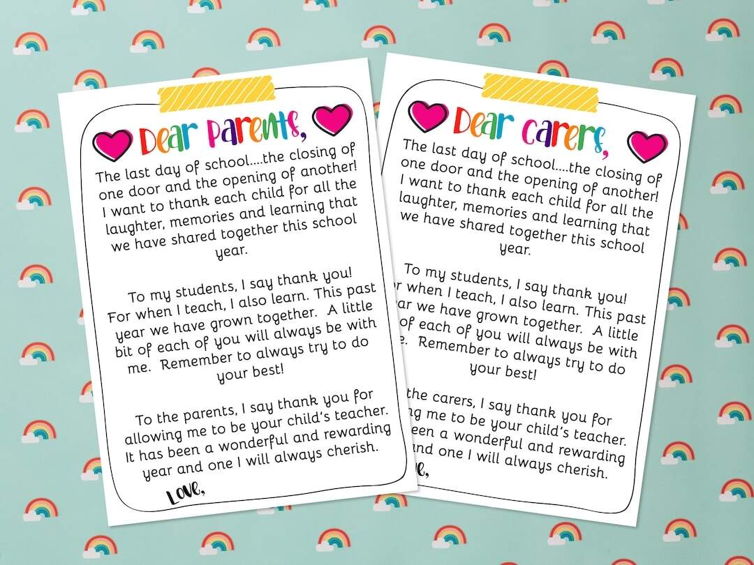 Thank You Letter From Teachers To Parents And Students Teacher Resources End Of The Year Memory Books Printable Teacher Worksheets Etsy Thank You Letter From Teachers To Parents And Students Teacher Resources End Of The Year Memory Books Printable Teacher Worksheets Etsy