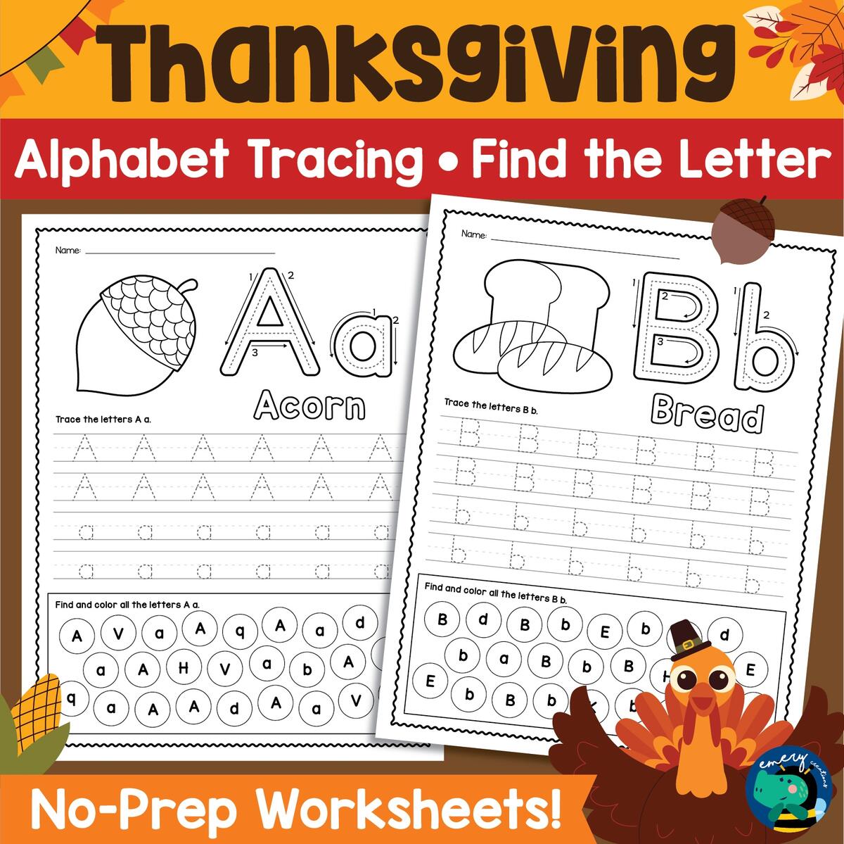 Thanksgiving A Z Worksheets Alphabet Tracing Find The Letter No Prep Made By Teachers Thanksgiving Worksheets For Preschool The Teaching Aunt