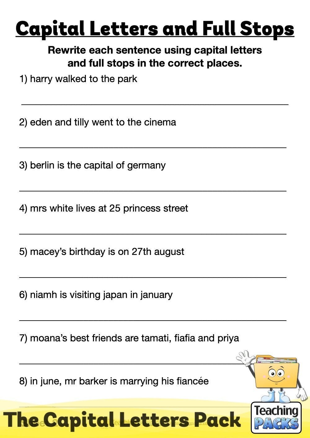 The Capital Letters And Full Stops Activity Pack The Capital Letters And Full Stops Activity Pack
