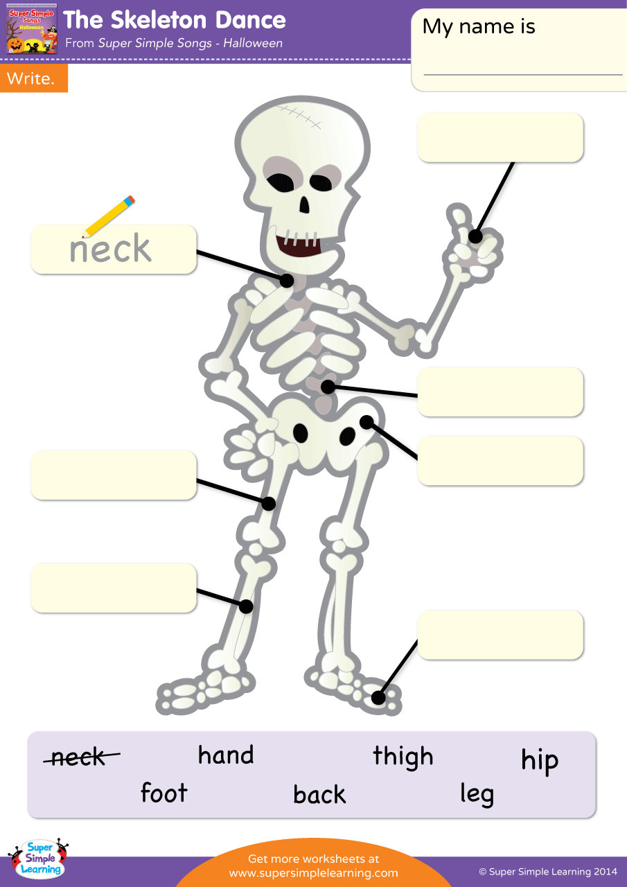 The Skeleton Dance Worksheet Write Super Simple