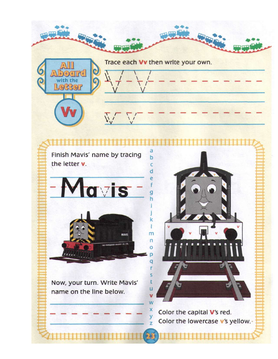 Thomas Trains Alphabet Book Personalized Letter Tracing Worksheet Digital Etsy