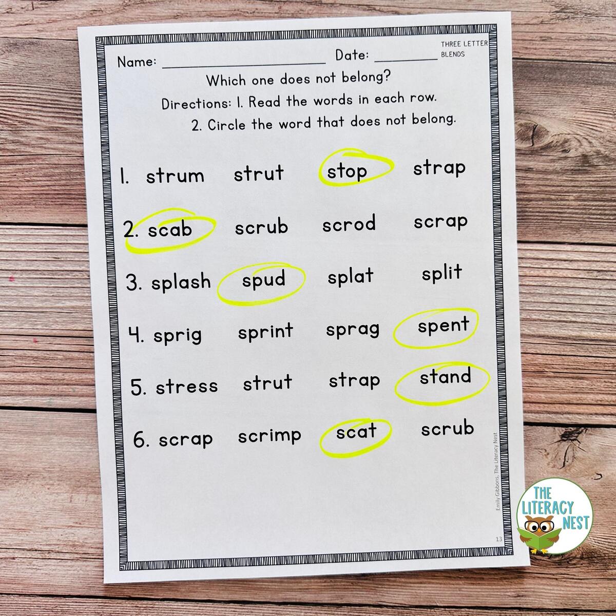 Three Letter Consonant Blends Phonics Activities For Orton Gillingham Lessons The Literacy Nest