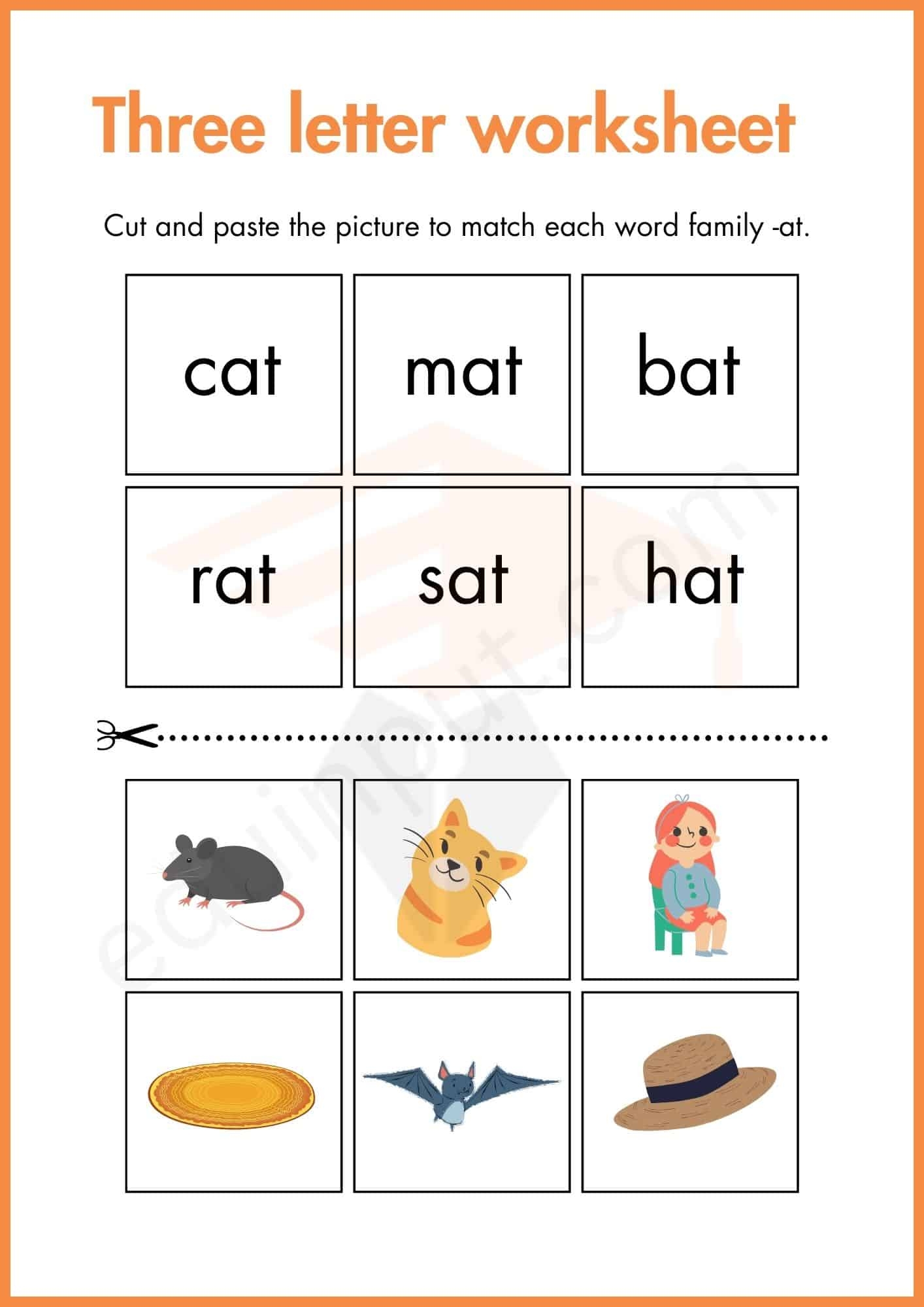 Three Letter Words Worksheets For Kindergarten Three Letter Words Worksheets For Kindergarten