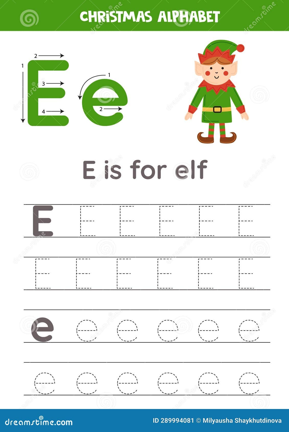 Free E Is For Elf Printables For Preschool Holiday Fun