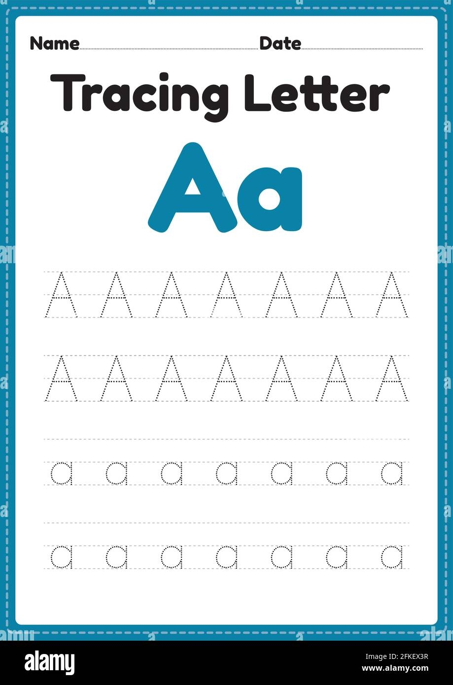 Tracing Letter A Alphabet Worksheet For Kindergarten And Preschool Kids For Handwriting Practice And Educational Activities In A Printable Page Illust Stock Vector Image Art Alamy Customize 1 185 Alphabet Worksheet Templates Online Canva