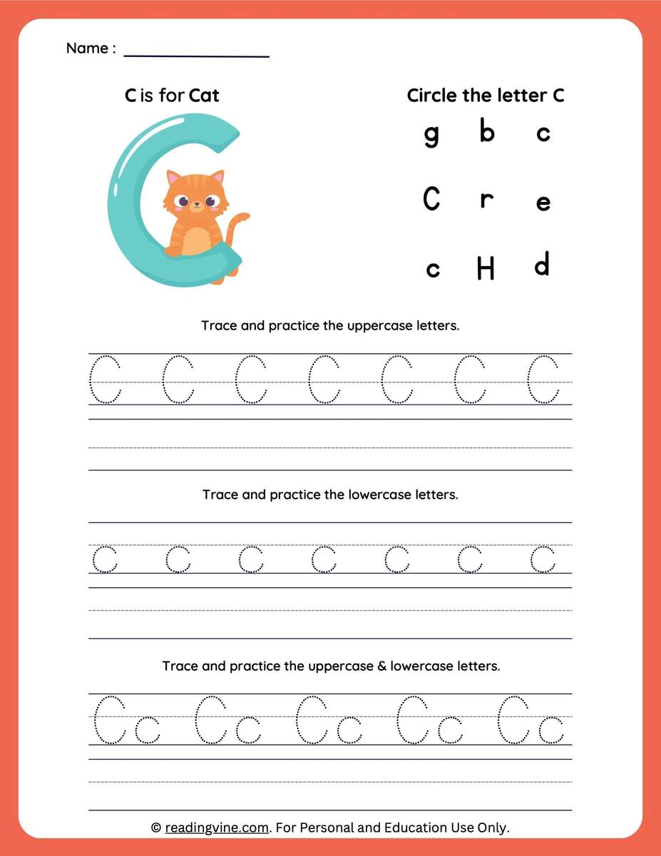 Tracing Letter C Worksheets For Preschool Tracing Letter C Worksheets For Preschool
