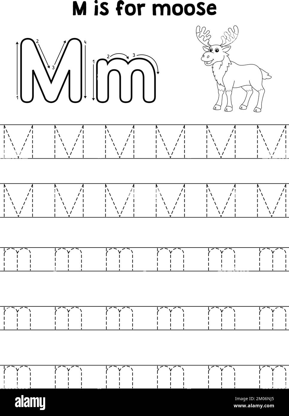Lowercase Letter M Tracing Worksheet Doozy Moo