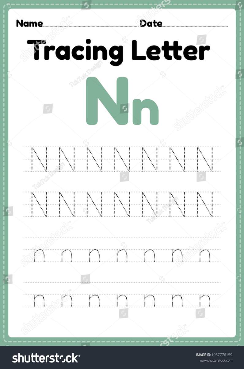 Tracing Letter N Alphabet Worksheet Kindergarten Stock Illustration 1967776159 Shutterstock Tracing Letter N Alphabet Worksheet Kindergarten Stock Illustration 1967776159 Shutterstock