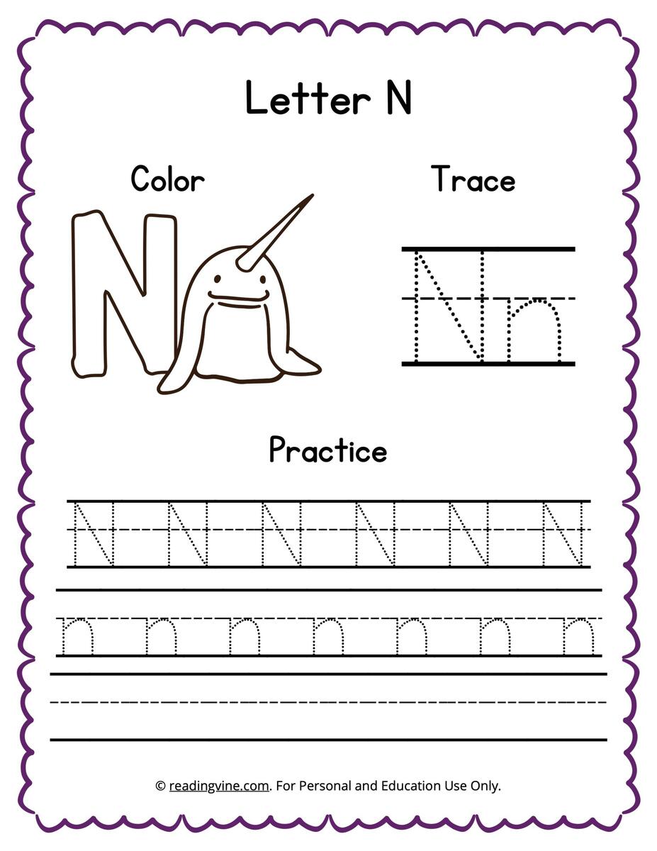 Tracing Letter N Worksheets For Preschool Tracing Letter N Worksheets For Preschool