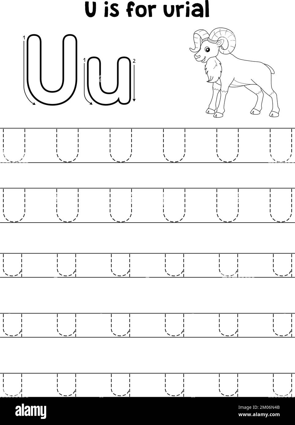 Tracing Letter U Cut Out Stock Images Pictures Alamy