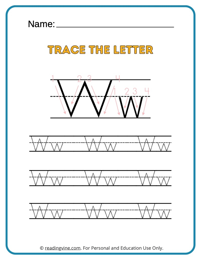 Tracing Letter W Worksheets For Preschool Tracing Letter W Worksheets For Preschool