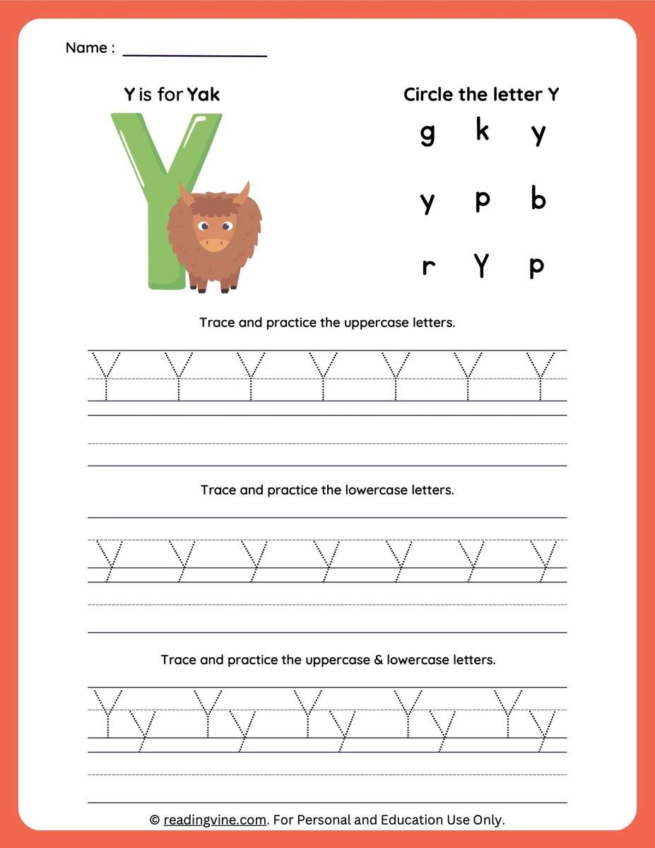 Tracing Letter Y Worksheets For Preschool Tracing Letter Y Worksheets For Preschool