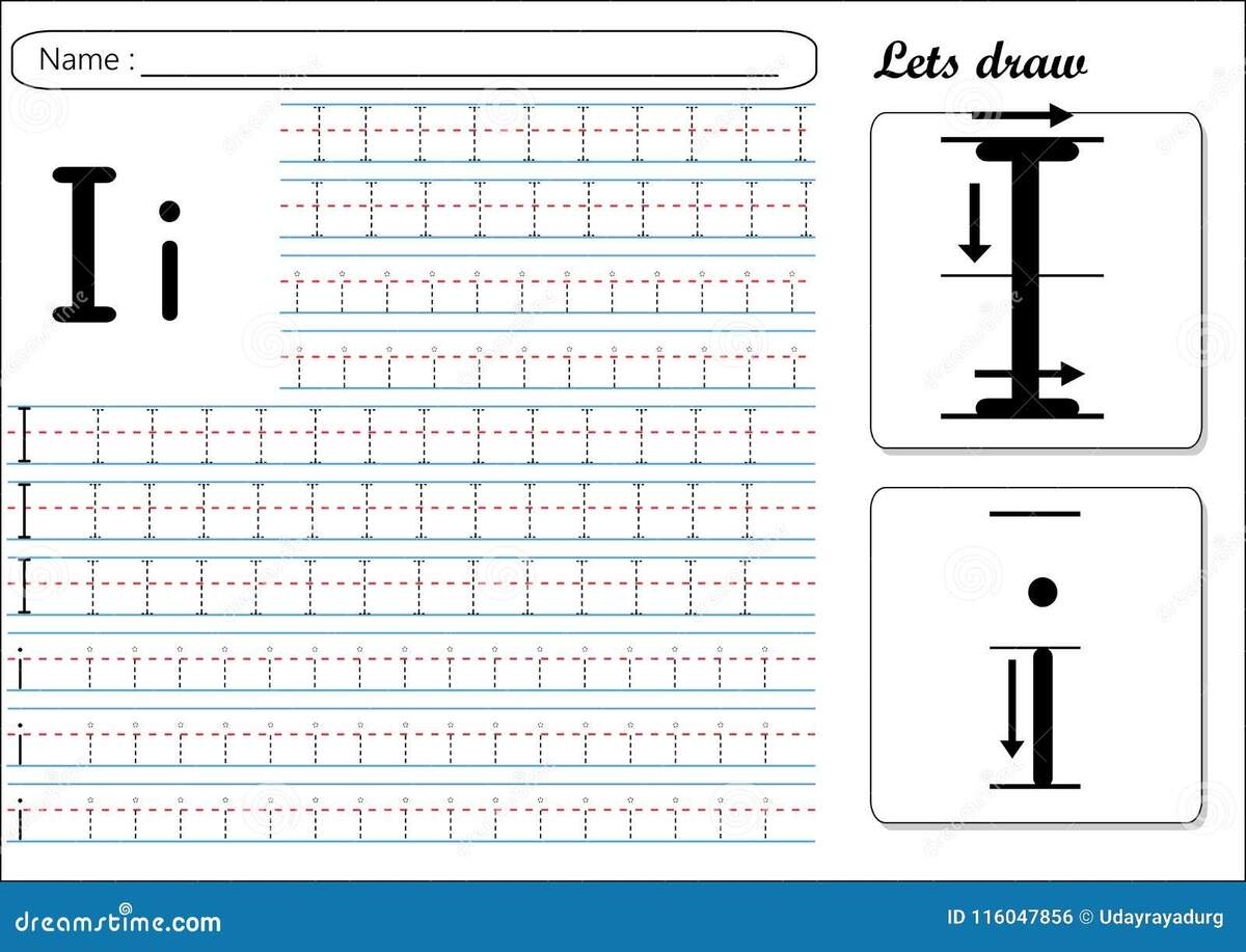 Tracing Worksheet Ii Stock Vector Illustration Of Practice 116047856 Letters Tracing Worksheets A To Z For Preschoolers