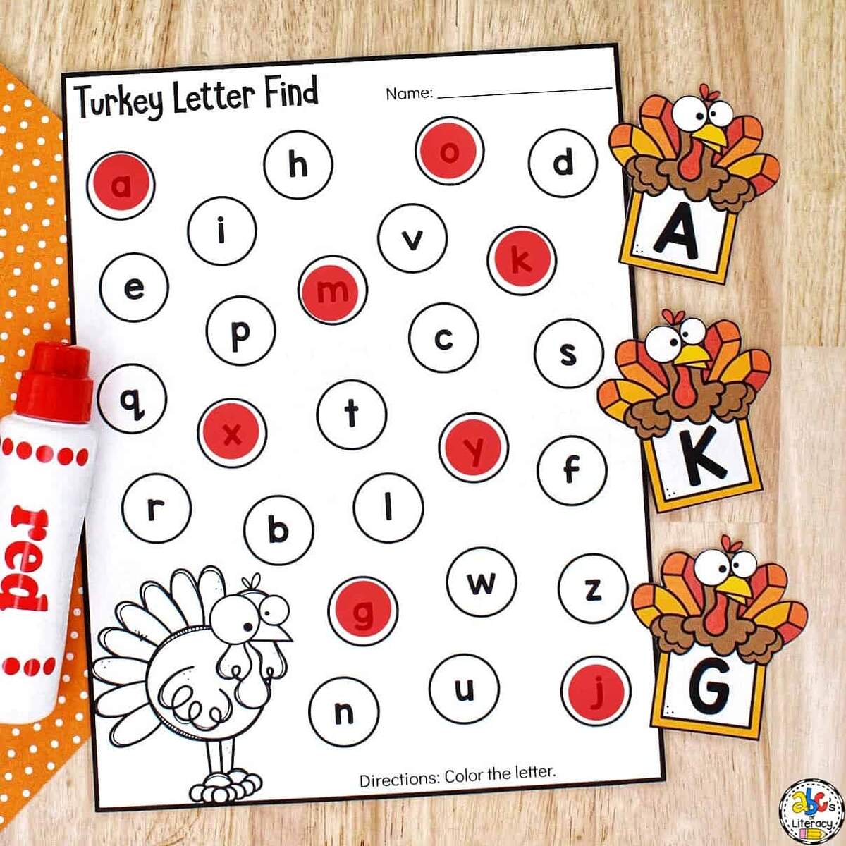 Turkey Alphabet Sensory Bin Turkey Alphabet Sensory Bin