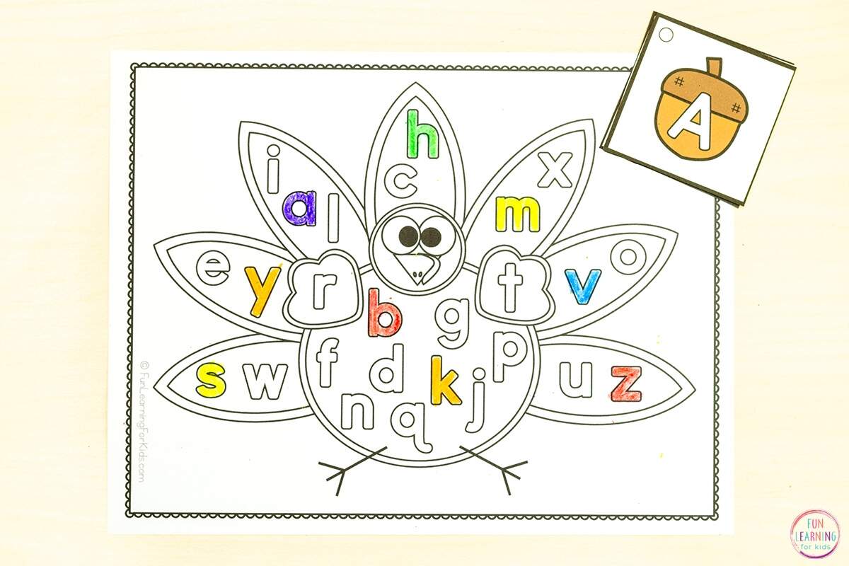 Turkey Find And Color The Letter Fall Worksheets Turkey Find And Color The Letter Fall Worksheets
