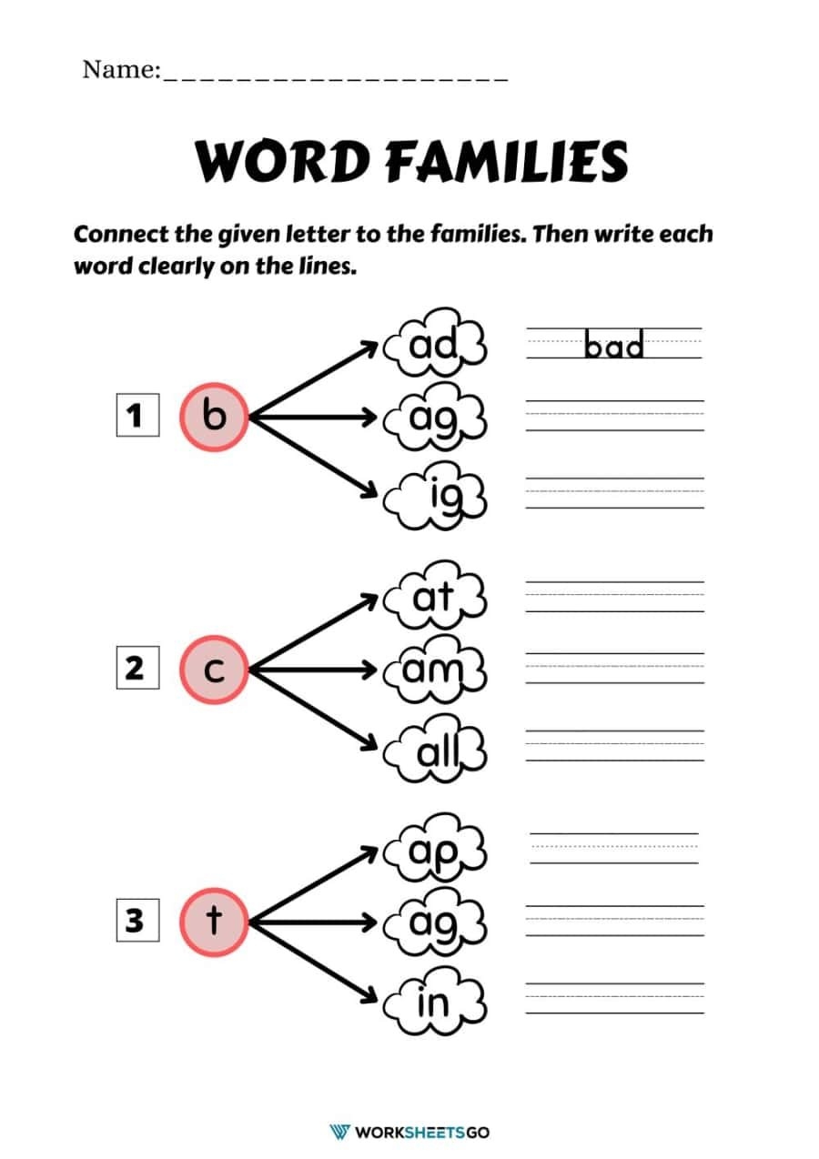 Two Letter Word Families Worksheets WorksheetsGO