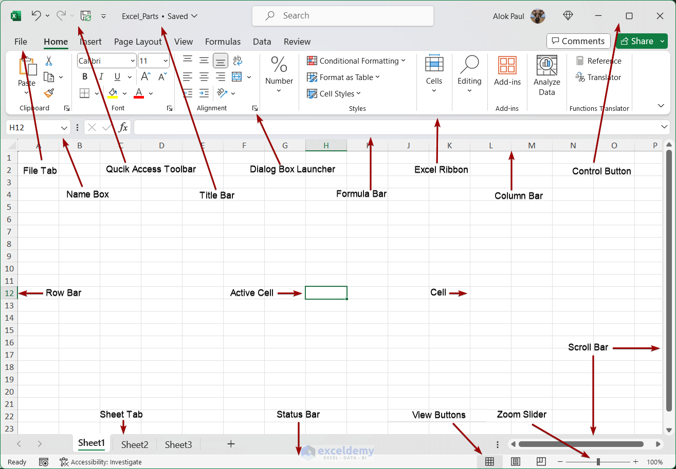 Understanding Excel Parts And Components ExcelDemy Understanding Excel Parts And Components ExcelDemy