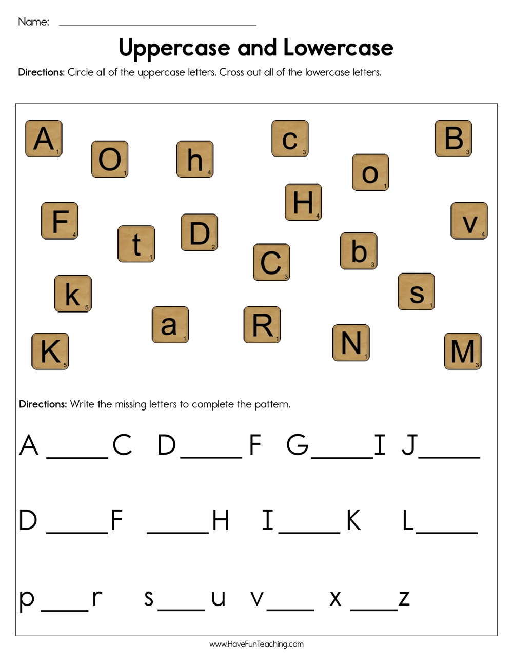 Uppercase And Lowercase Worksheet Have Fun Teaching Uppercase And Lowercase Letters Worksheet Have Fun Teaching