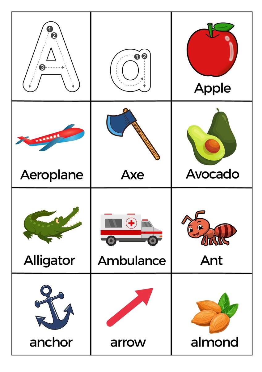 Alphabet A To Z Tracing Letters And Words Writing Them And Coloring Made By Teachers