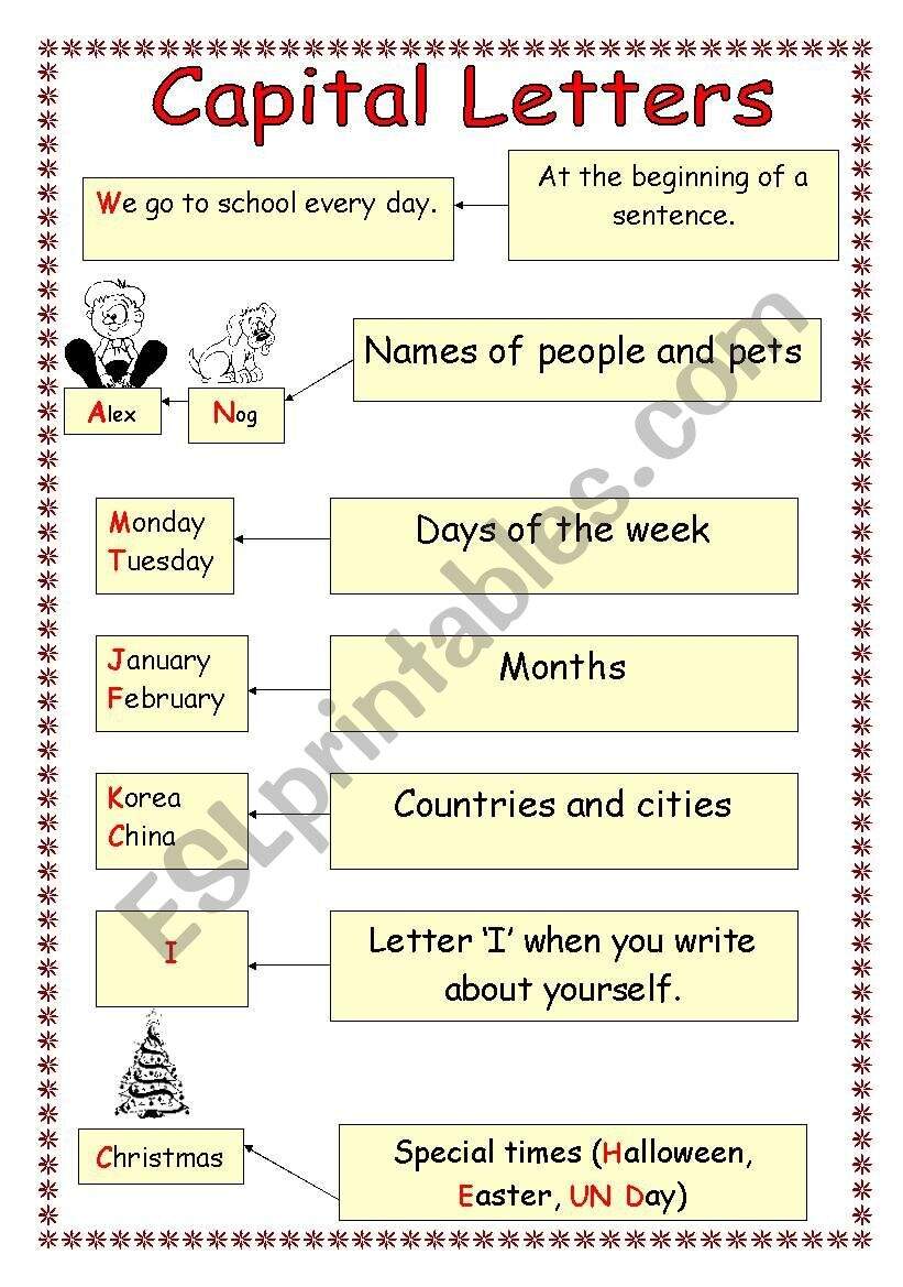 When Do We Write Capital Letters ESL Worksheet By Izulia When Do We Write Capital Letters ESL Worksheet By Izulia