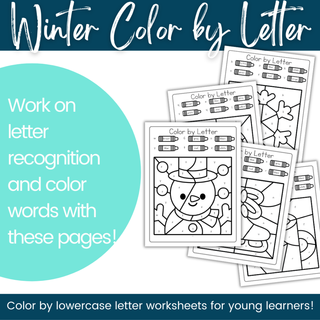 Winter Color By Letter Worksheets Homeschool Preschool Shop Winter Color By Code Winter Color By Number Winter Color By Letter Classful