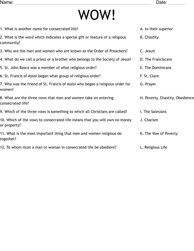 WOW Worksheet WordMint