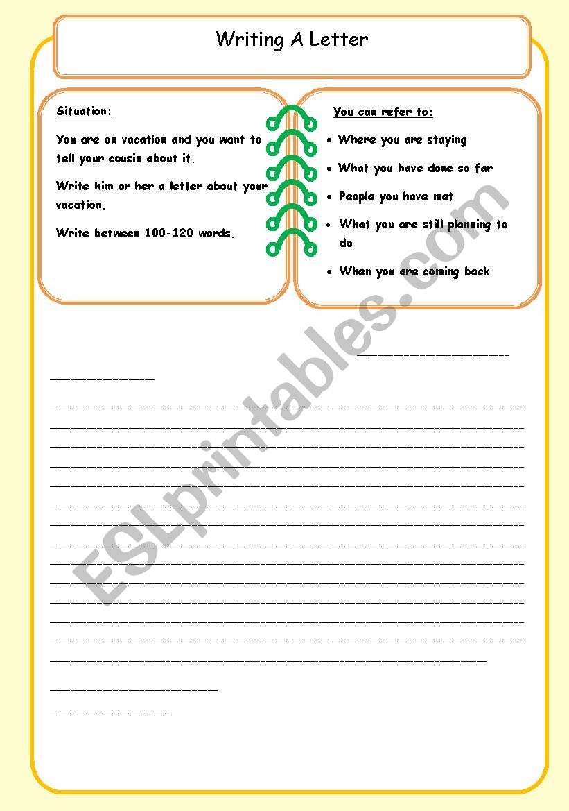 Writing An Informal Letter 9 ESL Worksheet By Debbiem