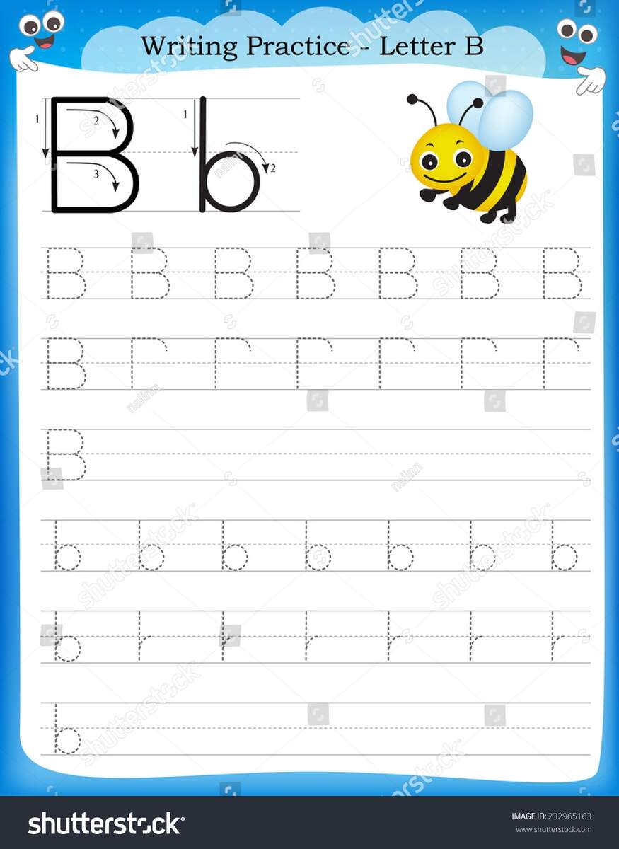 Writing Practice Letter B Printable Worksheet Stock Vector Royalty Free 232965163 Shutterstock Writing Practice Letter B Printable Worksheet Stock Vector Royalty Free 232965163 Shutterstock