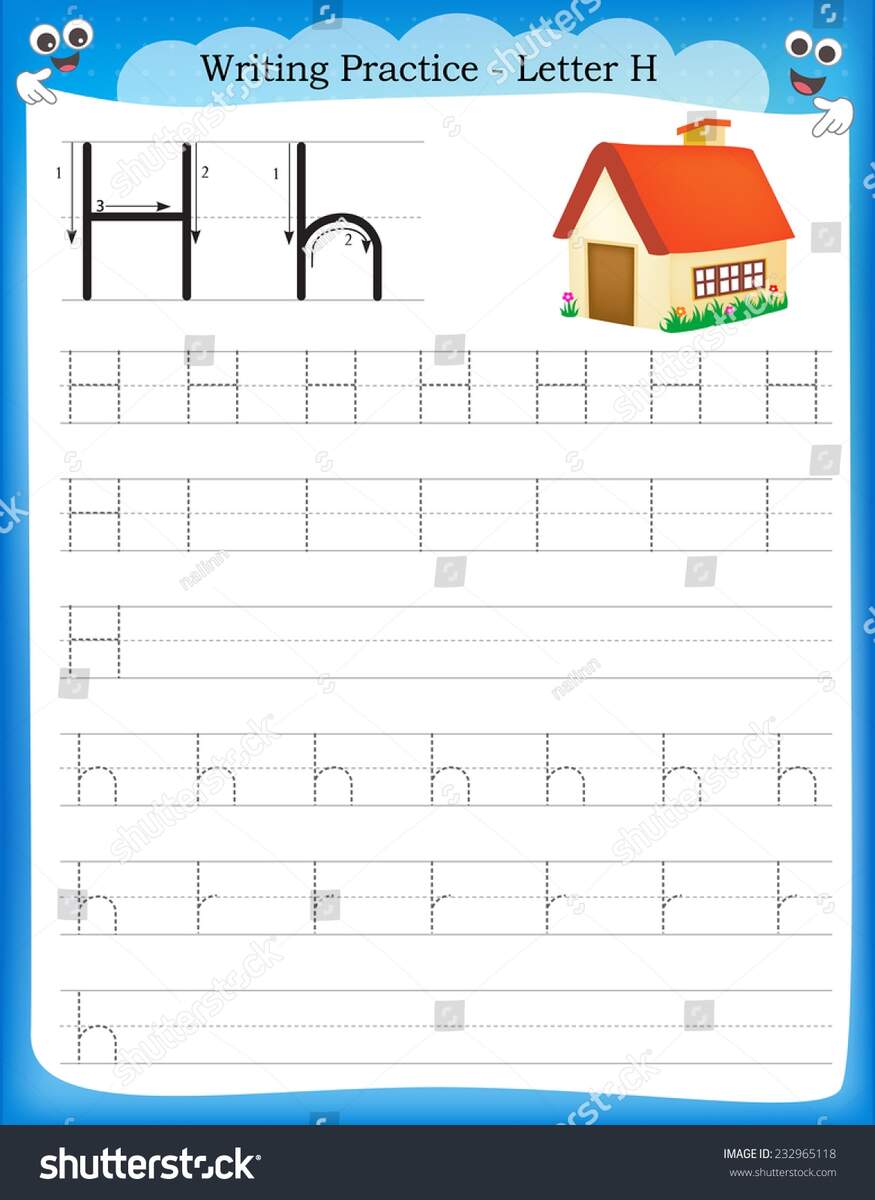 Alphabet Tracing Practice Letter H Handwriting Worksheet Uppercase Lowercase Made By Teachers