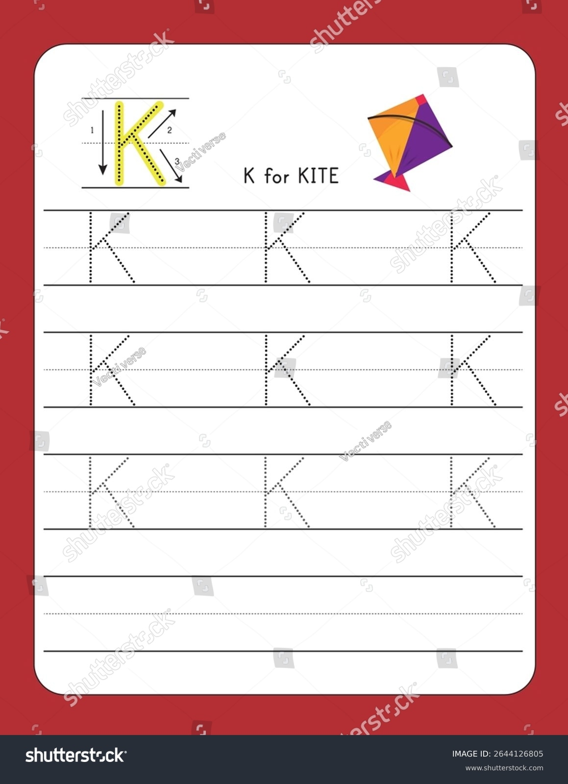 Writing Practice Letter K K Kite Stock Vector Royalty Free 2644126805 Shutterstock Writing Practice Letter K K Kite Stock Vector Royalty Free 2644126805 Shutterstock